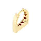 Thick Bar Huggie Earrings - 14K Yellow Gold - by Dazyle