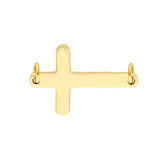 Cross Charm Spool Charm Jump Ring Closure 14K White Gold - by Dazyle