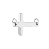 Cross Charm Spool Charm Jump Ring Closure 14K White Gold - by Dazyle