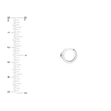 Sapphire Bezel Mini Hoops - 14K White Gold 12mm Sapphire Earrings - by Dazyle