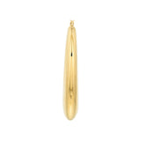 Large Graduated Puffed Hoop Earrings - 14K Yellow Gold - by Dazyle