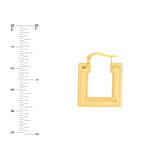Square Polished Puff Hoop Earrings - 14K Yellow Gold - by Dazyle