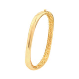 Polished Semi Round Bangle Bracelet - 14K Yellow Gold - by Dazyle