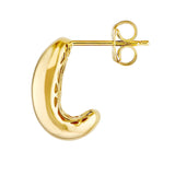 Wide Dome Hoop Earrings - 14K Yellow Gold - by Dazyle