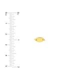 Oval Station Spool Charm 14K Yellow Gold Jump Ring Closure - by Dazyle
