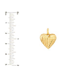 Textured Heart Locket Pendant - 14K Yellow Gold - by Dazyle