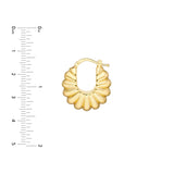 Puff Shrimp Hoop Earrings - 14K Yellow Gold - by Dazyle