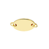 Oval Station Spool Charm 14K Yellow Gold Jump Ring Closure - by Dazyle