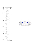 Staggered Sapphire & Diamond Ring - 14K White Gold - by Dazyle