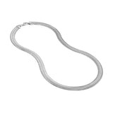 Sterling Silver 7.87mm Flat Oval Snake Chain Necklace - Sterling Silver 18 inches