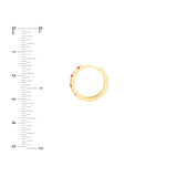 Ruby & Diamond Accent 15mm Huggie Earrings - 14K Yellow Gold - by Dazyle