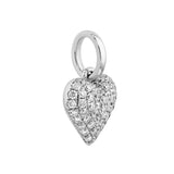 Pave Diamond Heart Pendant (1/2tcw) in White Gold - by Dazyle