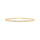 Diamond Eternity Flexi Tennis Bangle 2.2mm Diamonds 2-5/8ctw Box Lock Closure - 14K Yellow Gold 7.0 Inches - by Dazyle