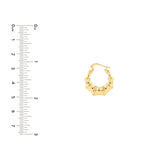 Graduated Bamboo Puff Hoop Earrings - 14K Yellow Gold - by Dazyle