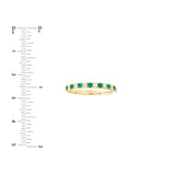 Emerald & Diamond Stackable Band - 1/4tcw Diamonds - 14K Yellow Gold - by Dazyle