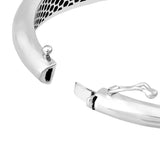 Sterling Silver Graduated Bangle Bracelet - Hinge Closure - by Dazyle