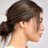 Fluted Polished Round Hoop Earrings - 14K Yellow Gold - by Dazyle