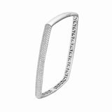 Pave Diamond Square Bangle - 14K White Gold - by Dazyle