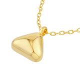 Puffed Triangle Charm - 14K Yellow Gold Jump Ring Charm - by Dazyle