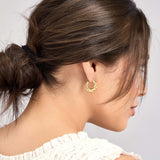 Twisted Round Hoop Earrings - 14K Yellow Gold - by Dazyle
