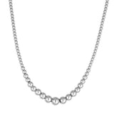 Sterling Silver Graduated Bead Necklace, 18 Inch - Sterling Silver - by Dazyle