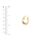 Two-Tone Love Knot Hoop Earrings - 14K Yellow & White Gold - by Dazyle