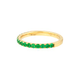 Emerald Gemstone Stackable Band - 14K Yellow Gold - Size 4 - by Dazyle