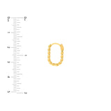 Oval Twist Hoop Earrings - 14K Yellow Gold - by Dazyle