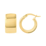 9.8mm Round Hoop Polished Earrings - 14K Yellow Gold - by Dazyle