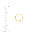 Emerald & Diamond Accent 15mm Huggie Earrings - 14K Yellow Gold - by Dazyle