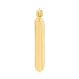 Square Polished Puff Hoop Earrings - 14K Yellow Gold - by Dazyle