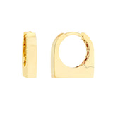 Thick Bar Huggie Earrings - 14K Yellow Gold - by Dazyle
