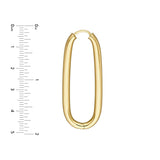 Oval Round Hoop Earrings | 38.3mm | 14K Yellow Gold | Hinge Back | Earrings - by Dazyle