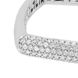 Pave Diamond Square Bangle - 14K White Gold - by Dazyle