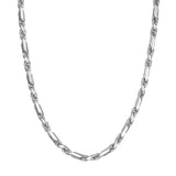 Sterling Silver Figaro Chain Necklace - 5.80mm Width, 18-inch - by Dazyle
