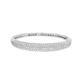 Diamond Pave Bangle (5-3/8tcw) - 14K White Gold - by Dazyle