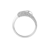 Teardrop Diamond Bypass Ring - 3/4tcw - 14K White Gold Wedding Band - by Dazyle