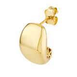 Wide Dome Hoop Earrings - 14K Yellow Gold - by Dazyle