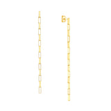 Long Dangle Earrings 14K Yellow Gold Post & Nut Closure - by Dazyle