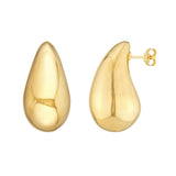 Extra Large Puff Teardrop Dome Earrings - 14K Yellow Gold Dangle Earrings - by Dazyle