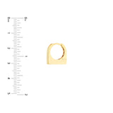 Thick Bar Huggie Earrings - 14K Yellow Gold - by Dazyle