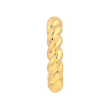Puff Textured Twist Open Hoop Earrings - 14K Yellow Gold - by Dazyle