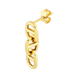 Double Link Earrings Stud Earrings - 14K Yellow Gold - by Dazyle