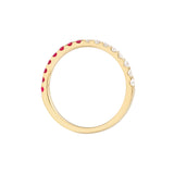 Stackable Ruby & Diamond Band 14K Yellow Gold - Size 4.0 - by Dazyle