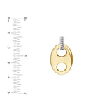Puff Mariner Diamond Bail Link Pendant - 14K Yellow & White Gold - by Dazyle