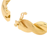 Textured Twist Bangle Bracelet | 14K Yellow Gold | Box Lock | Statement Bangle - 14K Yellow Gold