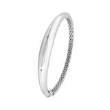 Polished Dome Bangle | Box Lock | 14K White Gold | Bracelet - by Dazyle