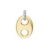 Puff Mariner Diamond Bail Link Pendant - 14K Yellow & White Gold - by Dazyle