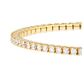 Diamond Eternity Flexi Tennis Bangle 2.2mm Diamonds 2-5/8ctw Box Lock Closure - 14K Yellow Gold 7.0 Inches - by Dazyle