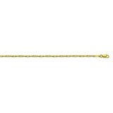 14K Yellow Gold 1.7 Singapore Chain in 16 inch, 18 inch, 20 inch, & 24 inch